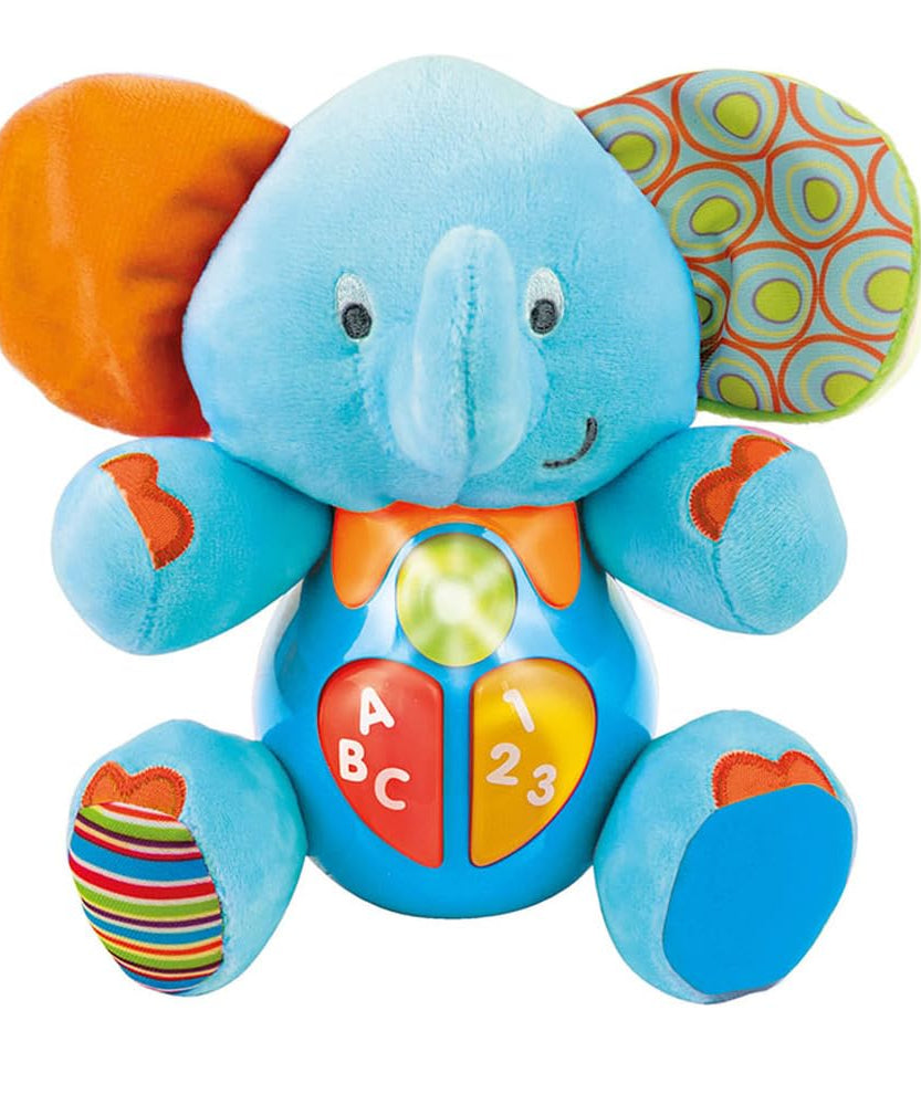 Winfun Timber Elephant Singing and Learning Toy Blue, Light Up Musical Educational Toy for Toddlers, Batteries Included