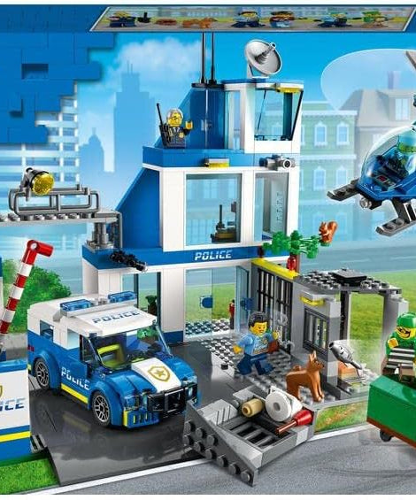 LEGO City Police Station 60316 Building Kit for Kids aged 6+, with a Helicopter, Patrol Vehicle and Customized Bin Lorry, Plus 5 Minifigures, Ramadan Gift Idea for Kids (668 Pieces)