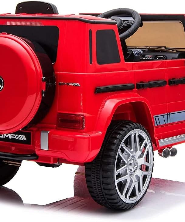 Licensed Mercedes-Benz AMG G63 Ride-On Car for Kids, 3+ Years, 12V Battery Powered Electric SUV with Remote Control, LED Lights, USB Music Player, Realistic Design – Black, White, Red, Blue