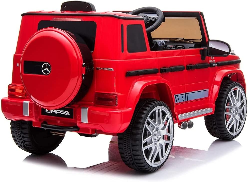 Licensed Mercedes-Benz AMG G63 Ride-On Car for Kids, 3+ Years, 12V Battery Powered Electric SUV with Remote Control, LED Lights, USB Music Player, Realistic Design – Black, White, Red, Blue
