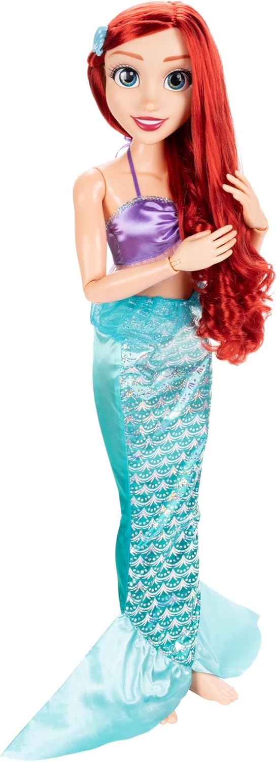 Disney Princess Playdate Ariel Doll 32 Inch, Large Ariel Doll with Accessories, The Little Mermaid Big Size Princess Figure, Poseable Doll for Imaginative Role Play, Kids Toys 3 Years+