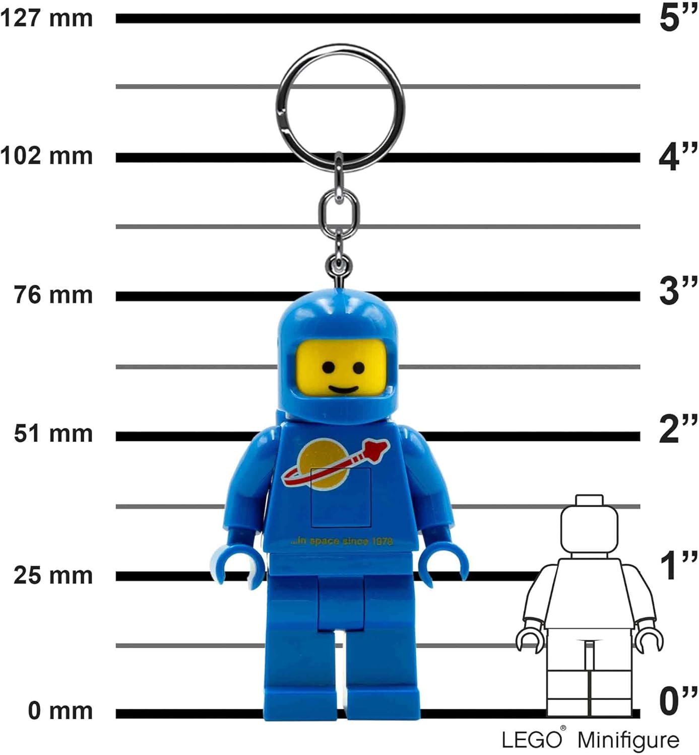 Lego IQ Minifigures Light Spaceman Keychain, 7.6 cm Tall, Blue