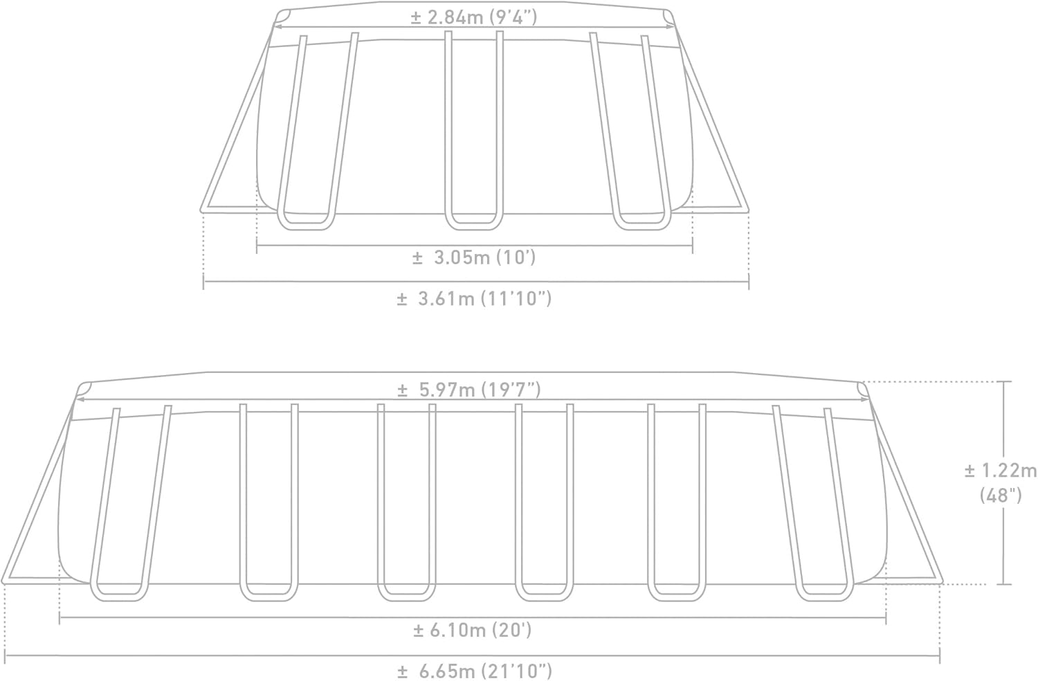 PRISM FRAME OVAL POOL(610x305x122)