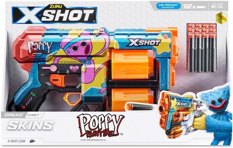 XShot Skins Dread Poppy Playtime S1 Kissy, Air Pocket Dart Technology, Toy Foam Dart Blaster for Kids, Teens, Adults,Boys & Girls, Outdoor Action Gun Games,Gift for Kids Ages 8+