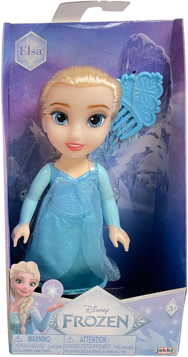 Disney Princess Petite Doll With Comb 6-Inch Elsa, Collectible Doll, Figurine, 3 Years+