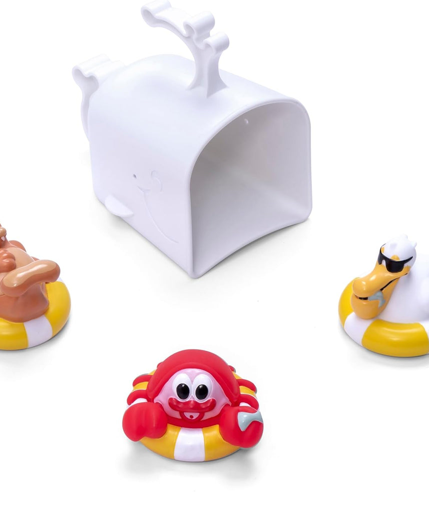 Step2 Nautical Rain Showers Bath Set for Kids, Interactive Bath Boat Water Play Toy with Floating Figures & Rain Shower Spinner, STEM Learning Bath Toy for Toddlers 2+