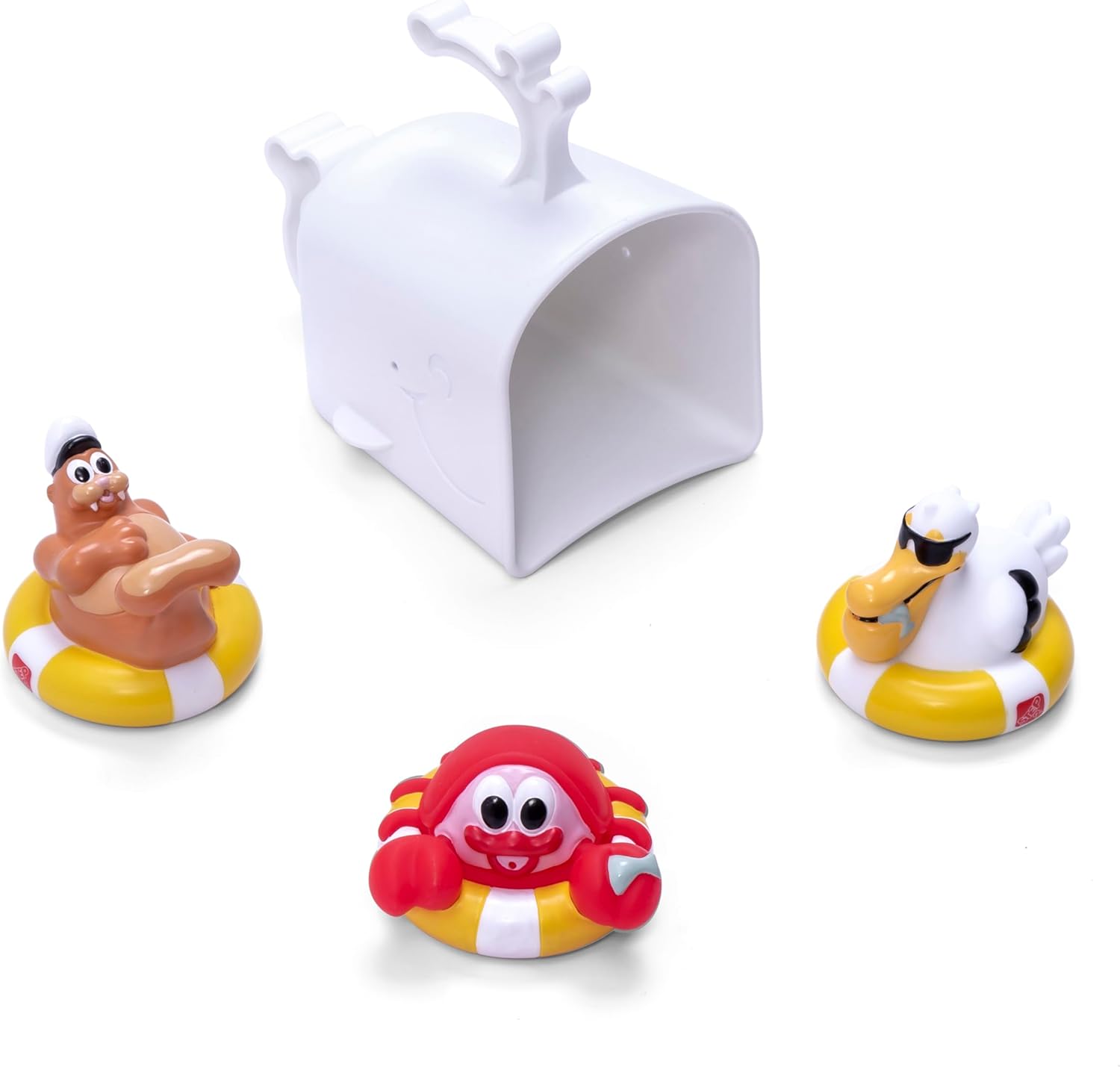 Step2 Nautical Rain Showers Bath Set for Kids, Interactive Bath Boat Water Play Toy with Floating Figures & Rain Shower Spinner, STEM Learning Bath Toy for Toddlers 2+