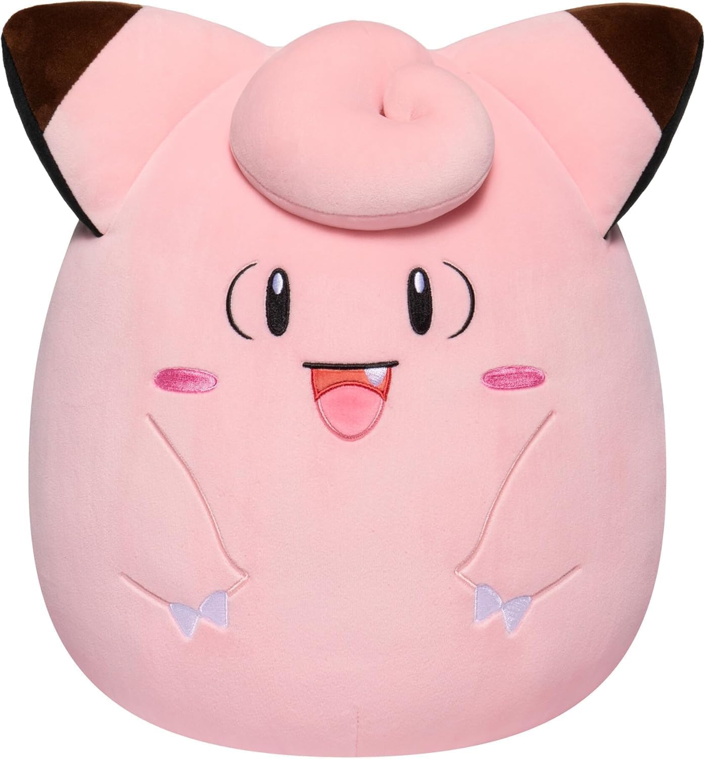 Pokemon Squishmallow Clefairy 10 Inch Plush Toy, Soft Stuffed Animal, Washable, Ages 3+
