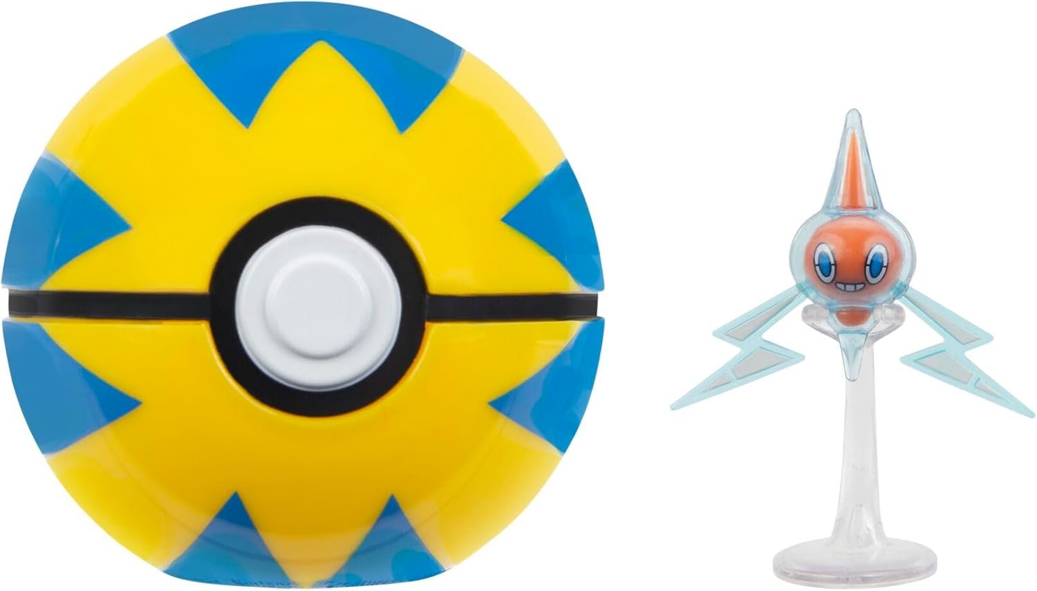 Pokemon Clip n Go - Rotom with Quickball, Action Figures, Official Detailed Figurines, Collectibles, Figure with Poke Ball, 4 Years+