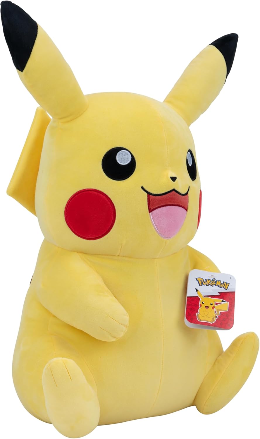 Pokémon Pikachu Plush 24 Inches Super Soft Cuddly Collectible Toy Officially Licensed Large Stuffed Pikachu for Kids Fans and Gifts