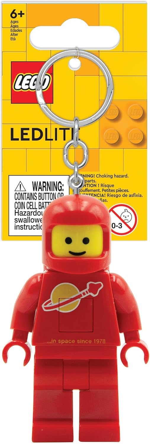 IQ Lego Iconic Schlüsselanhänger mit LED-Taschenlampe Spielzeuggeschenke für Kinder - 76 mm große Figur - 2 CR2025 Batterien enthalten