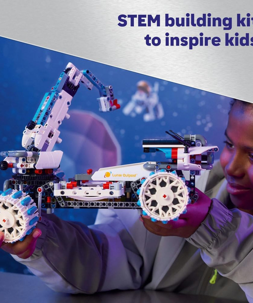 LEGO Technic Lunar Outpost Moon Rover Space Vehicle - Interactive STEM Toy with a Crane & Solar Panels - Robot Model - Birthday Gift for 10+ Year Old Boys & Girls - 42211