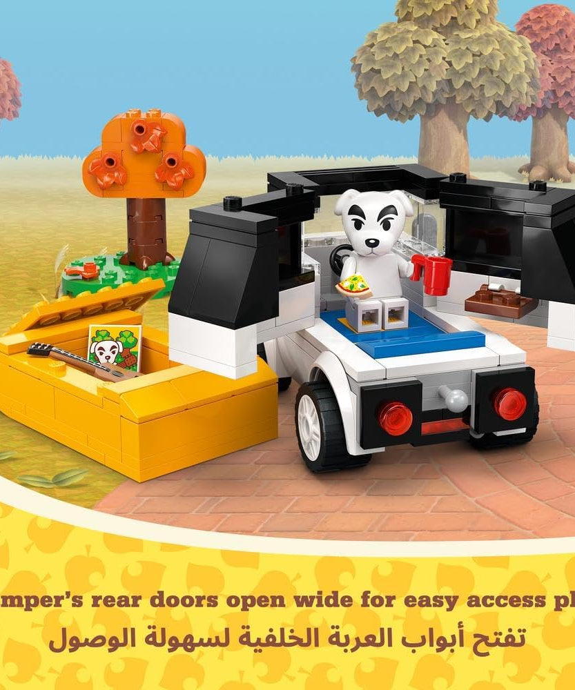 LEGO Animal Crossing K.K.'s Concert at the Plaza Building Toy for 7 Plus Year Old Girls and boys, with Café Playset, Figures and Vehicle from the Video Games, Pretend Play Gift for Kids 77052