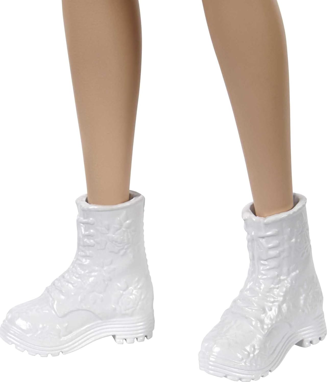 Barbie Fashionistas Doll 160 Long Brunette Hair Orange Patterned Dress White Shoes Yellow Choker GRB52 Multicolour Toy for Kids 3 to 8 Years