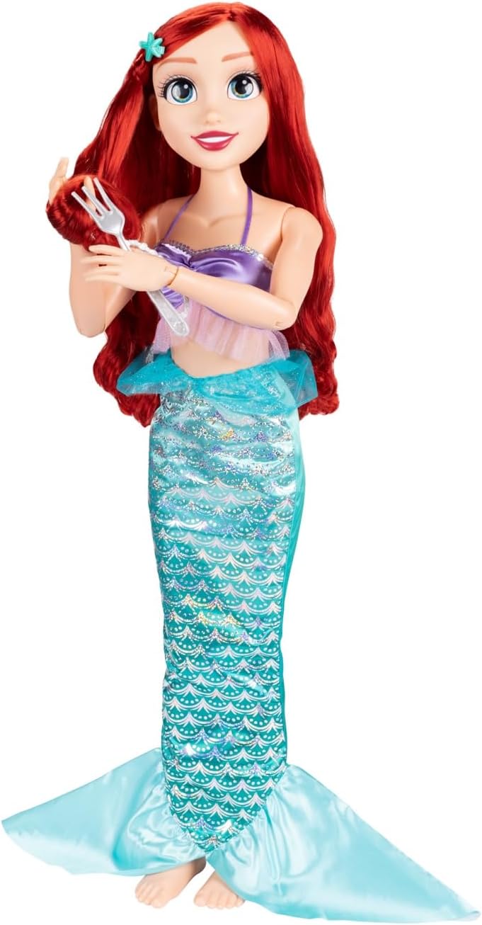 Disney Princess Playdate Ariel Doll 32 Inch, Large Ariel Doll with Accessories, The Little Mermaid Big Size Princess Figure, Poseable Doll for Imaginative Role Play, Kids Toys 3 Years+
