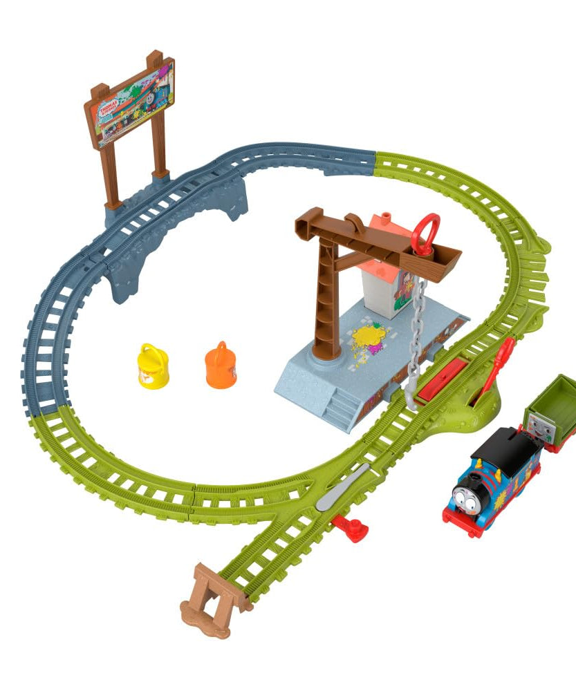 Thomas & Friends Paint Delivery Motorized Train and Track Set for Preschool Kids