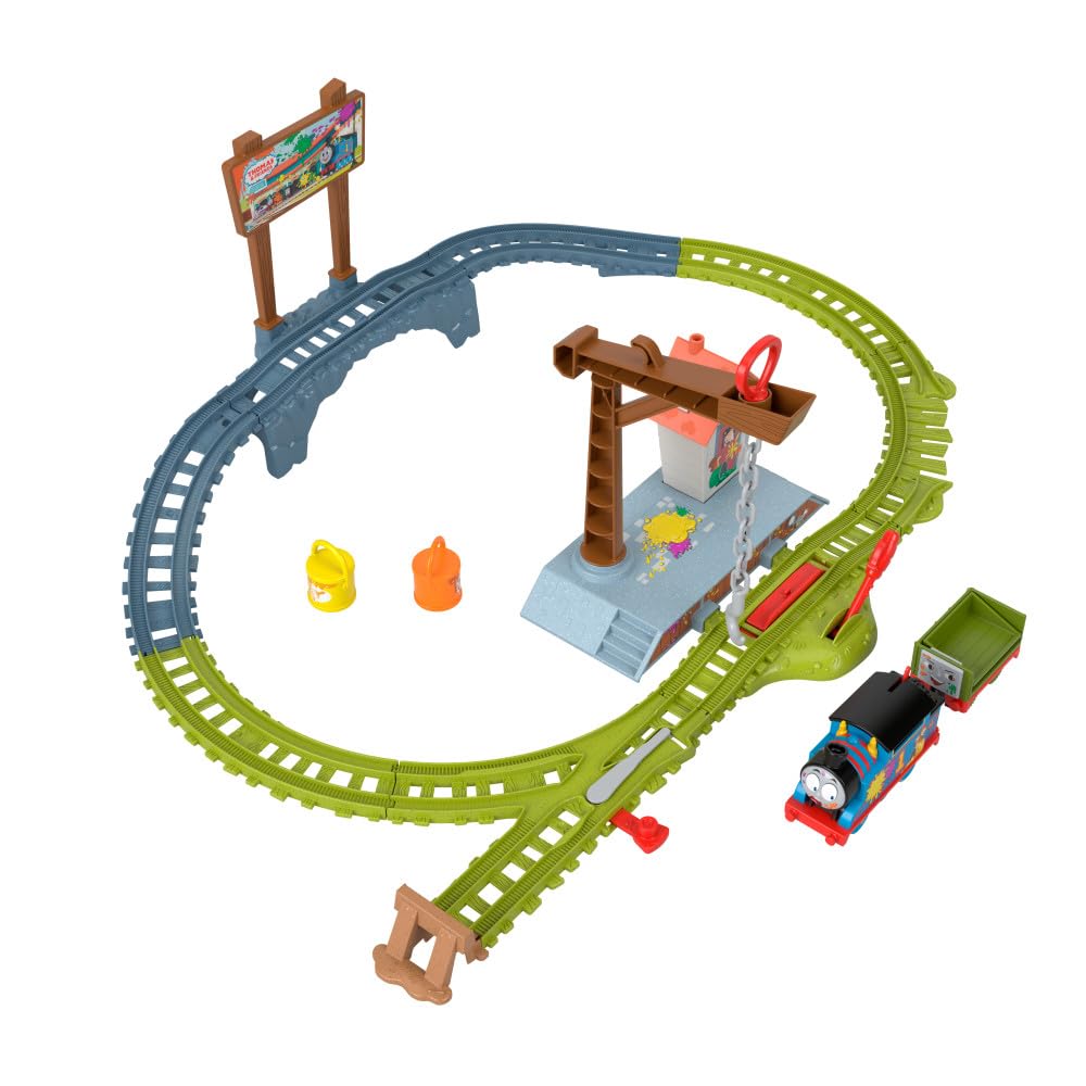 Thomas & Friends Paint Delivery Motorized Train and Track Set for Preschool Kids