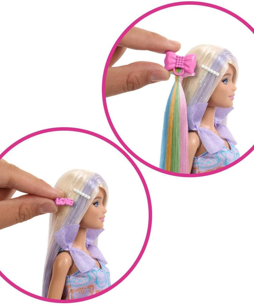 Barbie Fun & Fancy Doll & Accessories, Blonde Fashion Doll with Extra-Long Hair & 2 Looks, Including Silver Metallic Dress & Hair Extension