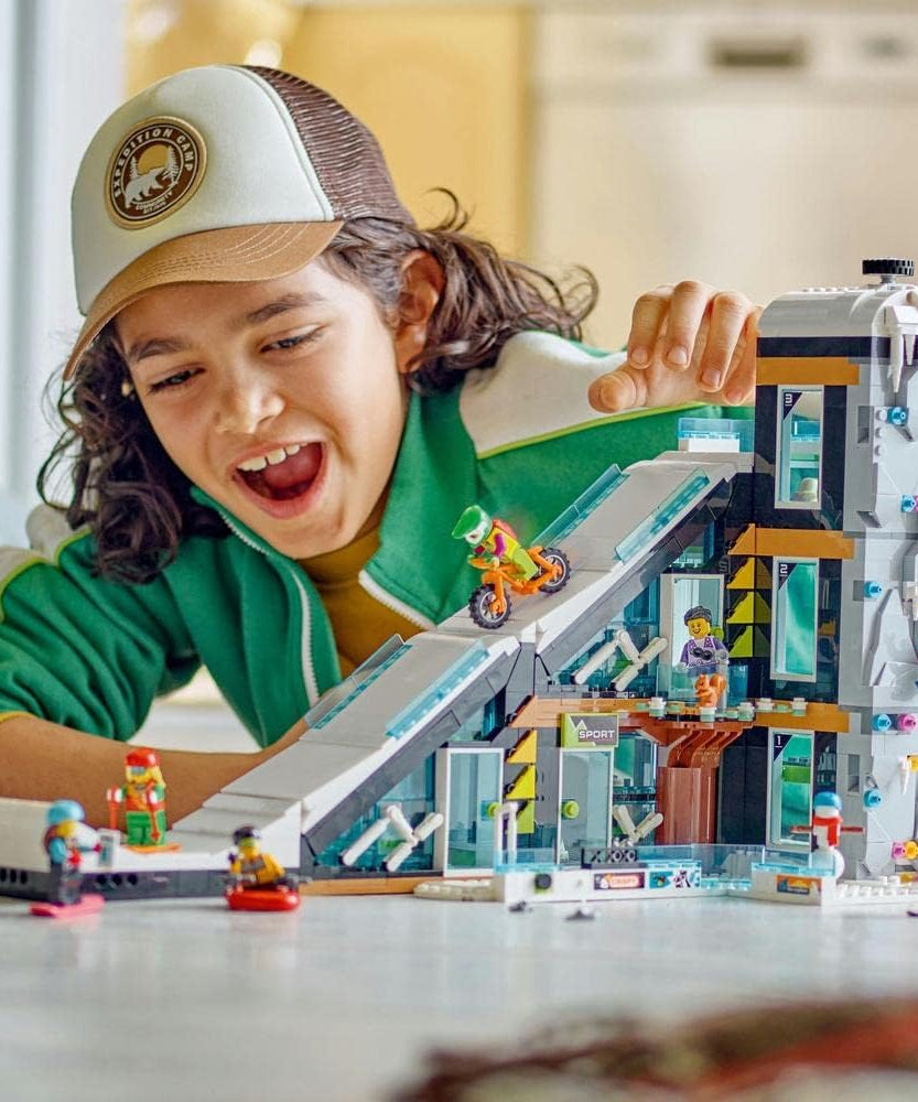 LEGO City Ski and Climbing Centre 60366 Building Set with Ski Lift, Winter Sports Shop, Café, Minifigures for Kids Ages 7+