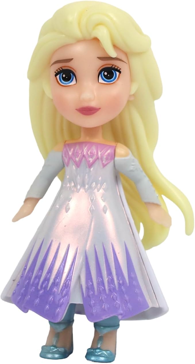 Disney Frozen 2 Mini Toddler 3-Inch - Elsa in White Dress with Hair Down, Collectible, Figurine, 3 Years +