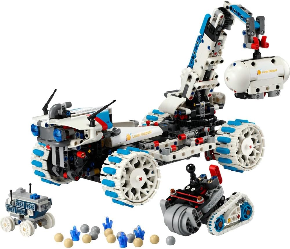 LEGO Technic Lunar Outpost Moon Rover Space Vehicle - Interactive STEM Toy with a Crane & Solar Panels - Robot Model - Birthday Gift for 10+ Year Old Boys & Girls - 42211