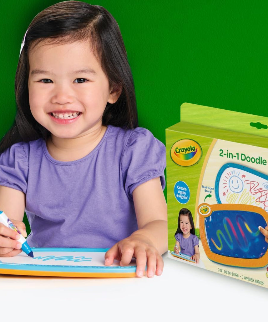 Crayola 2-in-1 Doodle Board, Toddler Drawing Board, Kids Drawing Tablet, Travel Activity, Toddler Toy, Gift for Toddler, 3+