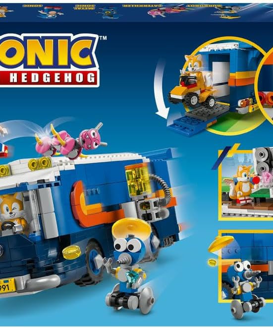 LEGO Sonic the Hedgehog Team Sonic Command Truck Toy - Interactive Set with an ATV Car & 5 Figures incl. Tails - Gift for 8+ Year Old Boys, Girls & Gaming Fans - 77006