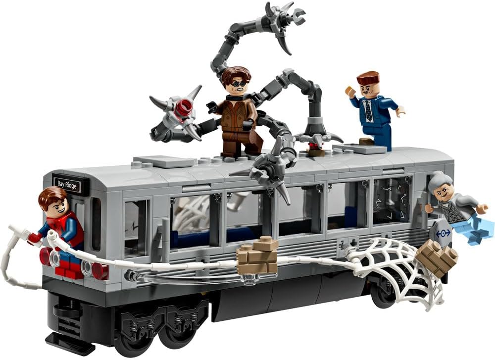 LEGO ǀ Marvel Spider-Man vs. Doc Ock Subway Train Scene - Play & Display Toy with 4 Minifigures - Collectible Super Hero Gift for 9+ Year Old Boys & Movie Fans - 76321