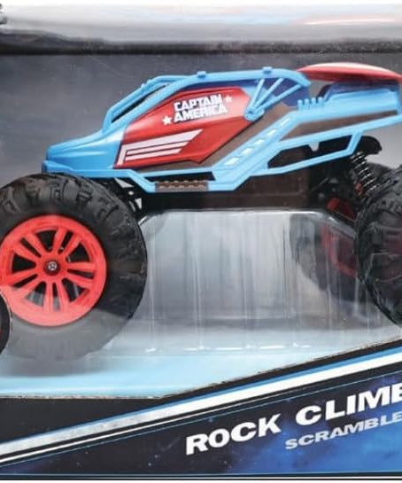 Marvel Captain America RC Monster Truck for Kids, All-Terrain Remote Control Car, 2.4GHz Off-Road Vehicle, Climbs Obstacles, High-Speed Speedster Toy for Boys & Girls, Age 3+
