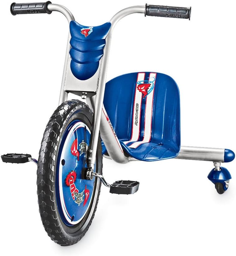 Razor RipRider 360 Caster Trike, Blue, Dual Inclined Caster Wheels, MX-Style Handlebars, Steel Frame, Spinning and Drifting Ride-On Toy for 5+ Kids