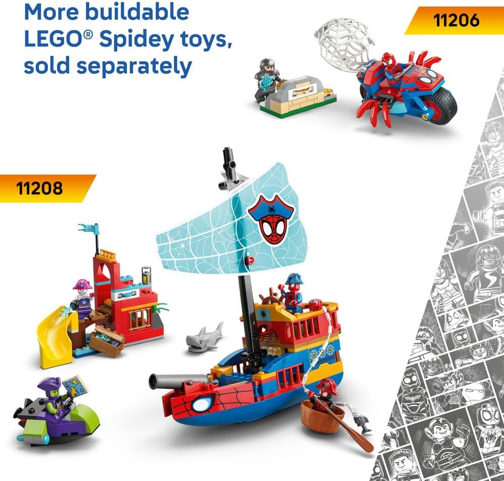 LEGO ǀ Marvel Spidey: Underwater Vehicles - SuperHero Toy w/ 3 Submarines & 3 Minifigures - Gift for 4+ Year Old Boys and Fans of the Spidey and his Amazing Friends Show - 11207