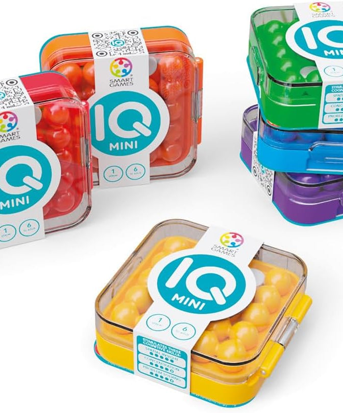 SmartGames IQ Mini Handheld Educational Puzzle Game Create Your Own Levels Brain Teaser for Kids Ages 6 and Up Travel-Friendly Matching Game