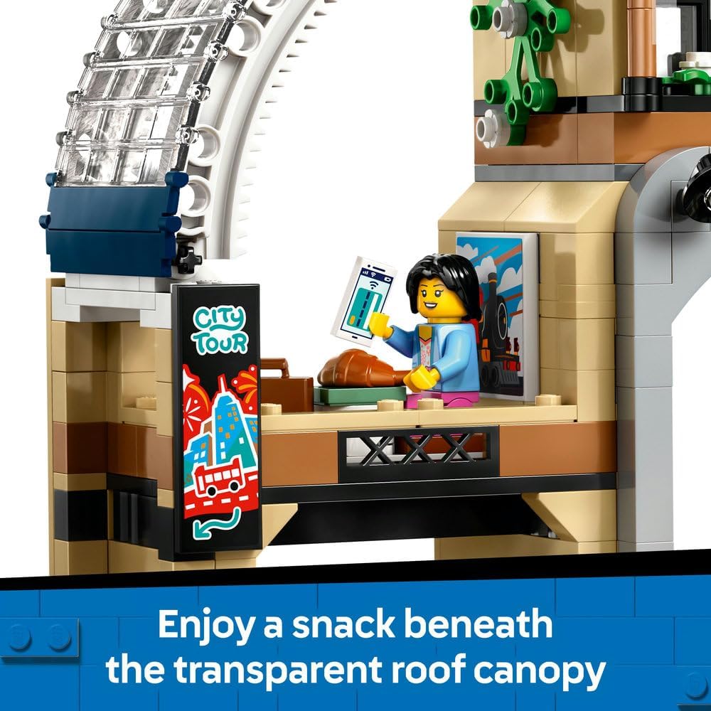 LEGO City Central Train Station Set - incl. a Maintenance Vehicle Toy, Working Lift, 2 Platforms & a Track Piece, plus 6 Minifigures - Creative Ramadan Gift for 7+ Year Old Boys & Girls - 60469