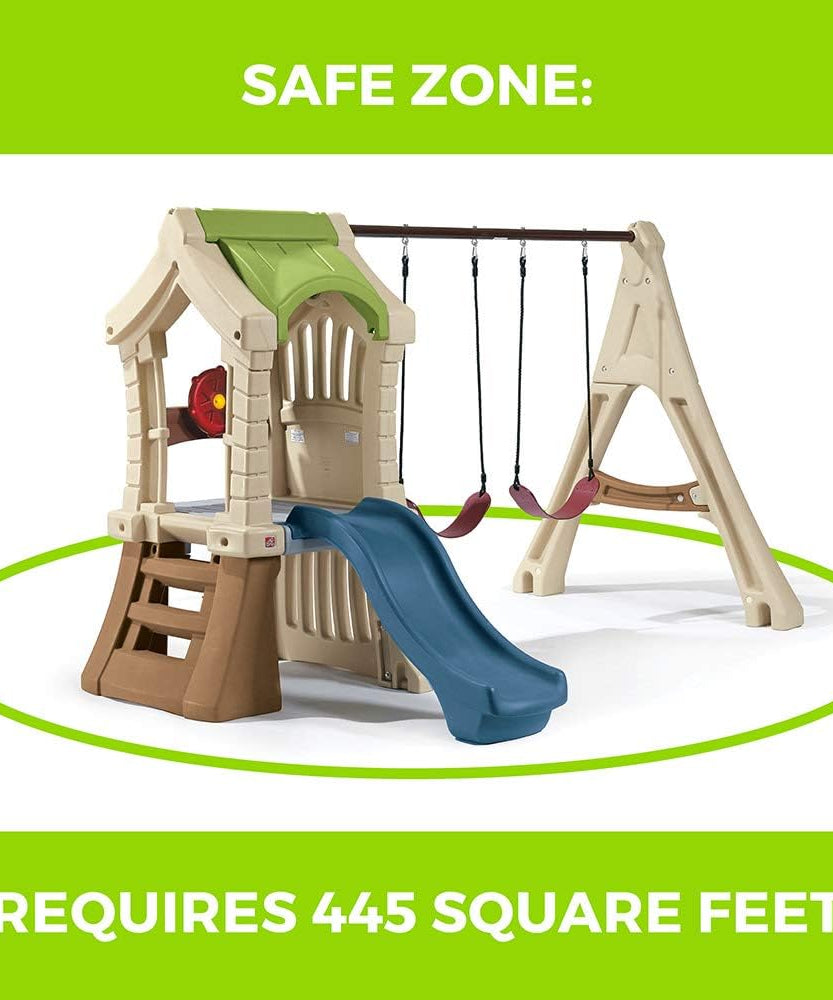 Step2 Play Up Gym Set Refresh, Outdoor Climber, Slide and Swing Set for Kids Ages 3 to 8, Backyard Playhouse Activity Center, Play Sets