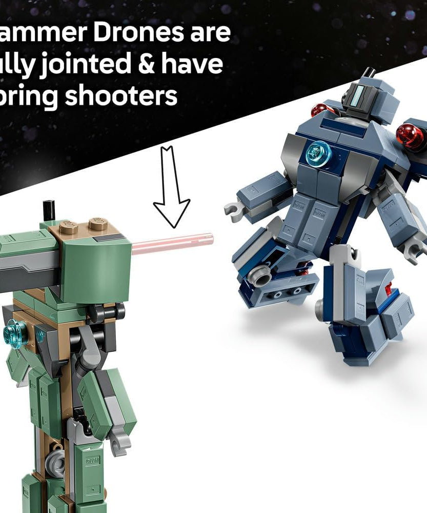 LEGO Super Heroes 76320 Iron Man & War Machine vs Hammer Drones Mech Battle Set for Kids 7+