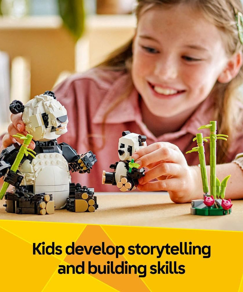 LEGO Creator 3in1 Wild Animals: Panda Family Toy - Transforms into Penguin Figures or Orca Whale Toys - Ramadan Gift for 8+ Year Old Girls & Boys - 31165