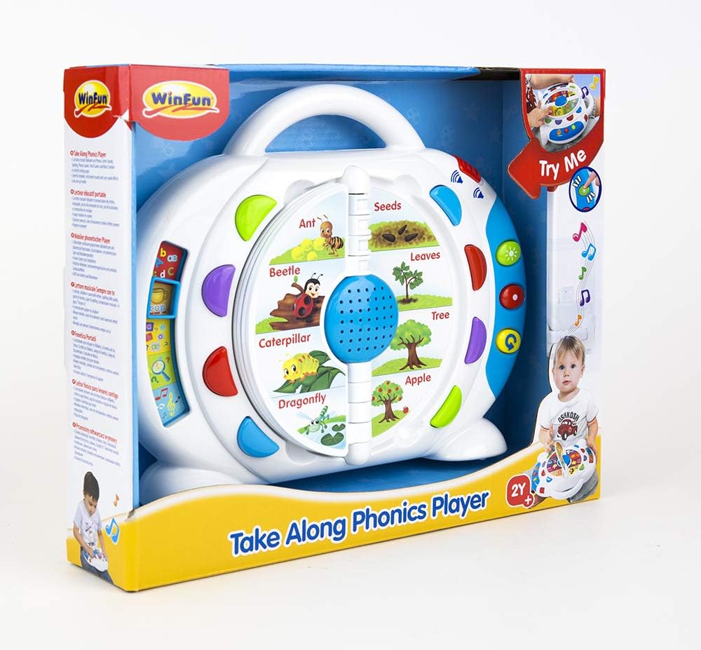 Winfun Take Along Phonics Player Baby Learning Toy with Music, Alphabet, Phonics Games and Instrument Sounds, Portable Educational Toy for Toddlers