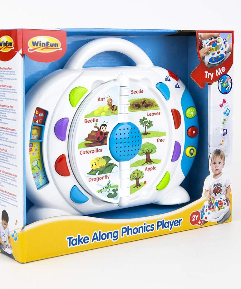 Winfun Take Along Phonics Player Baby Learning Toy with Music, Alphabet, Phonics Games and Instrument Sounds, Portable Educational Toy for Toddlers
