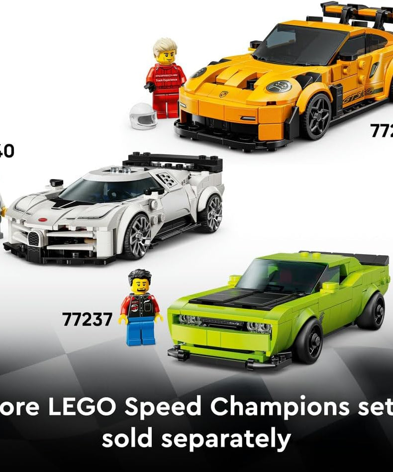 LEGO Speed Champions Lamborghini Revuelto & Huracán STO - Toy Race Cars Model Kit incl. 2 Driver Minifigures - Ramadan Gift for 10+ Year Old Boys - 77238