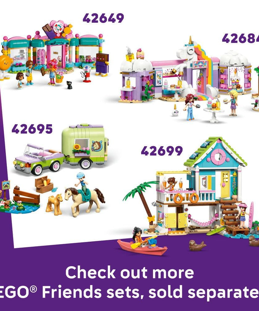LEGO Friends Ice Cream & Balloon Stand - Toy Shop w/a Bike, 2 Mini Dolls, Play Food Accessories & Ice Pop Mascot - Birthday Gift for 6+ Year Old Girls - 42692