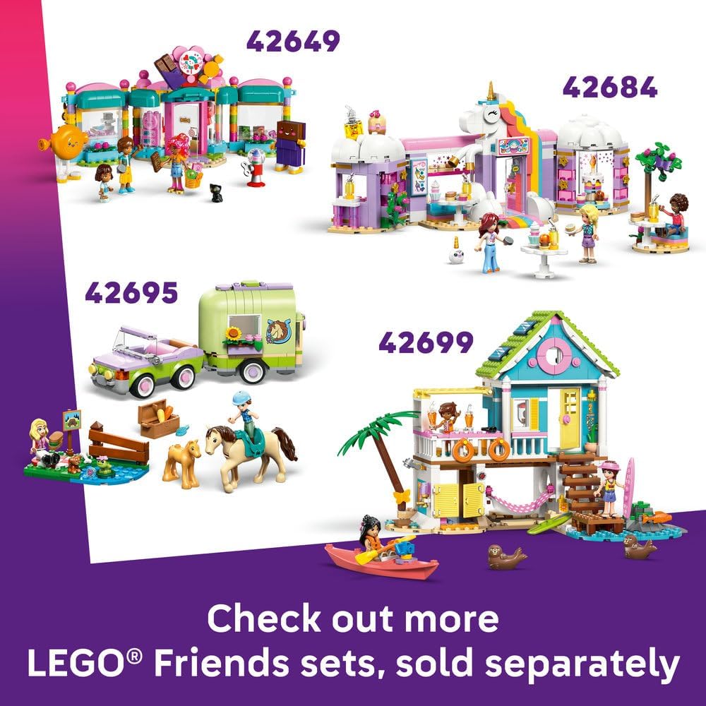 LEGO Friends Ice Cream & Balloon Stand - Toy Shop w/a Bike, 2 Mini Dolls, Play Food Accessories & Ice Pop Mascot - Birthday Gift for 6+ Year Old Girls - 42692