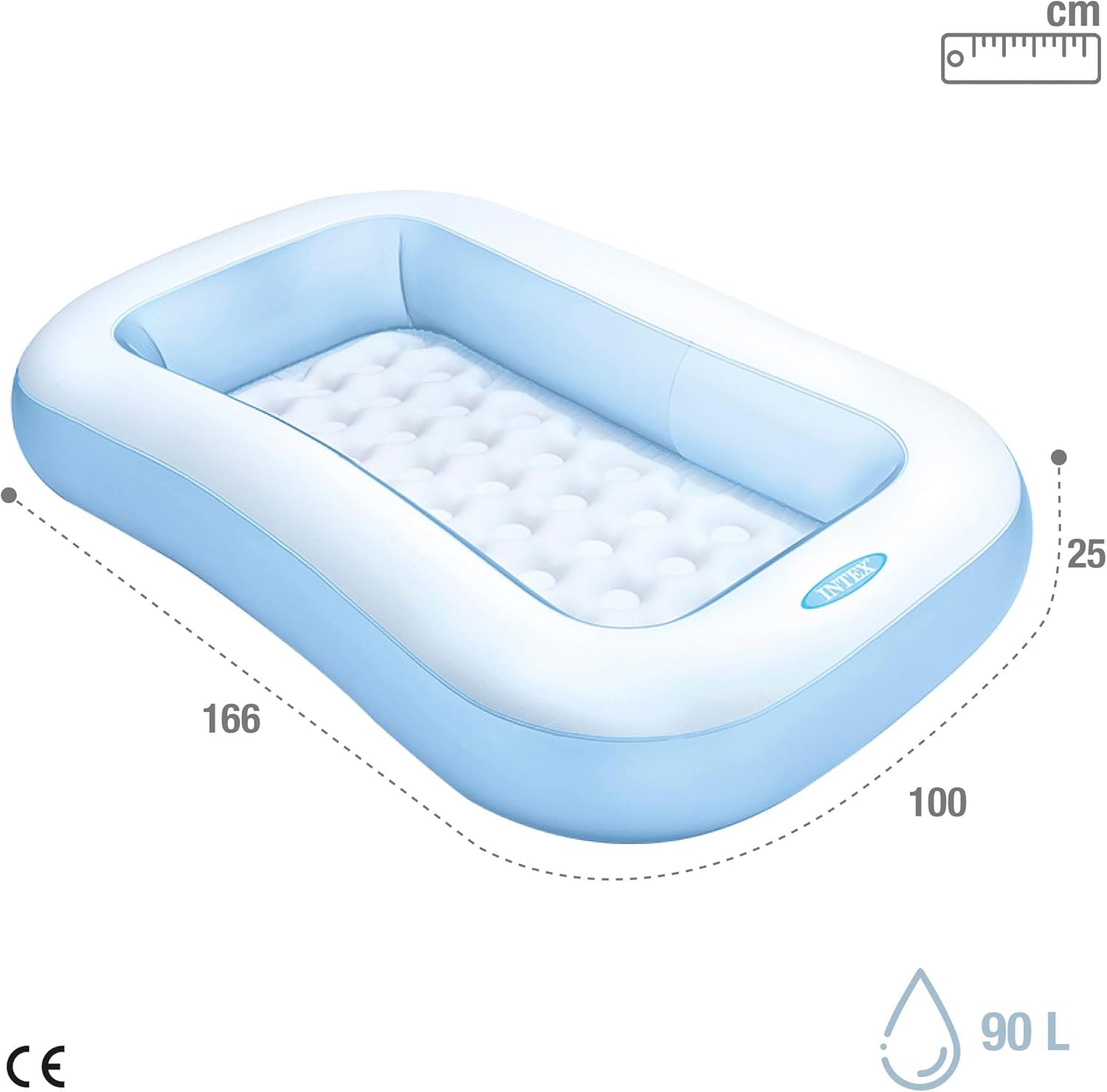 RECTANGULAR POOL 1.66x1.00mtX25cm BLUE COLOR [AGE 2+]