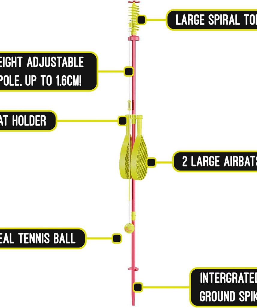 Mookie Swingball Classic with Championship Spiral Top and Real Tennis Ball, Outdoor Swing Tennis Game for Active Play, 5Y+ Years