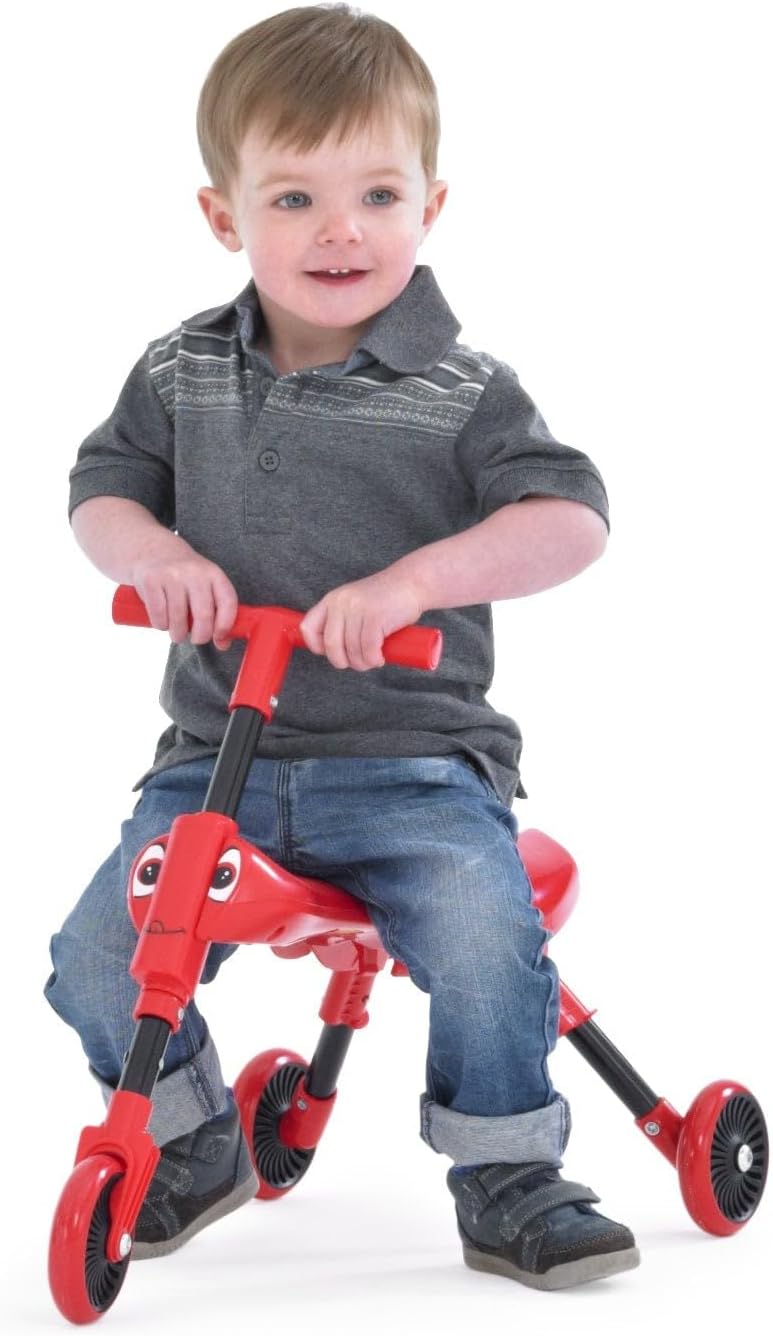 Mookie Scuttlebug Beetle Ride-On Trike with Foldable Frame and Caster Wheels, Indoor and Outdoor Push Bike for Toddlers, 1Y+ Years