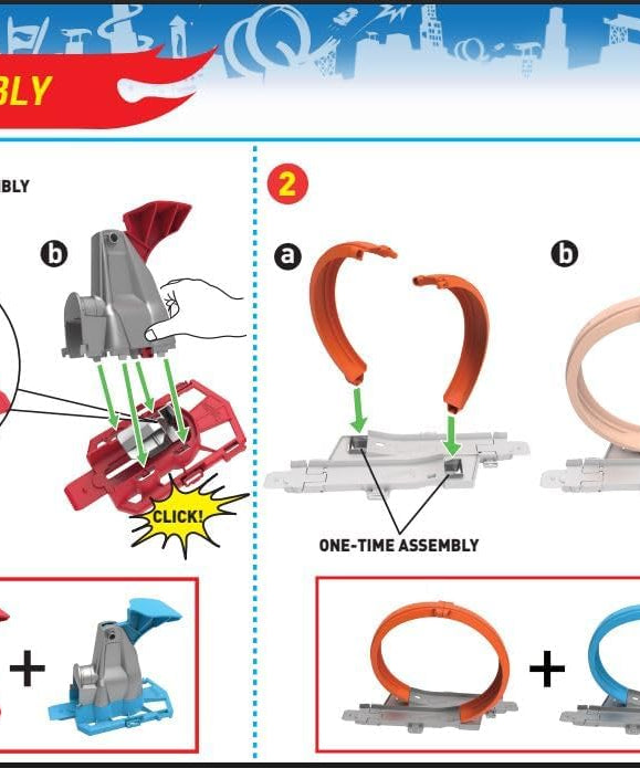 Hot Wheels Double Loop Dash Track Set, Side by Side Drag Race Track with Double Loop Stunt, Includes 2 Hot Wheels 1:64 Scale Cars, 5+ Years