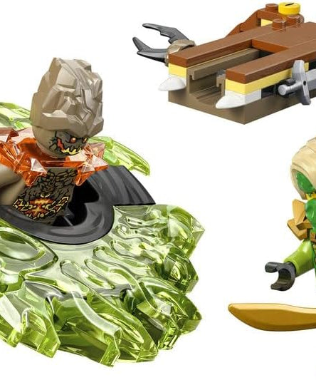 LEGO NINJAGO Lloyd vs. Earth Monster Spinner - Ninja Spinning Toy w/a Launcher, Battling Tops & 2 Minifigures - Birthday Gift for 6+ Year Old Boys & Fans - 71850