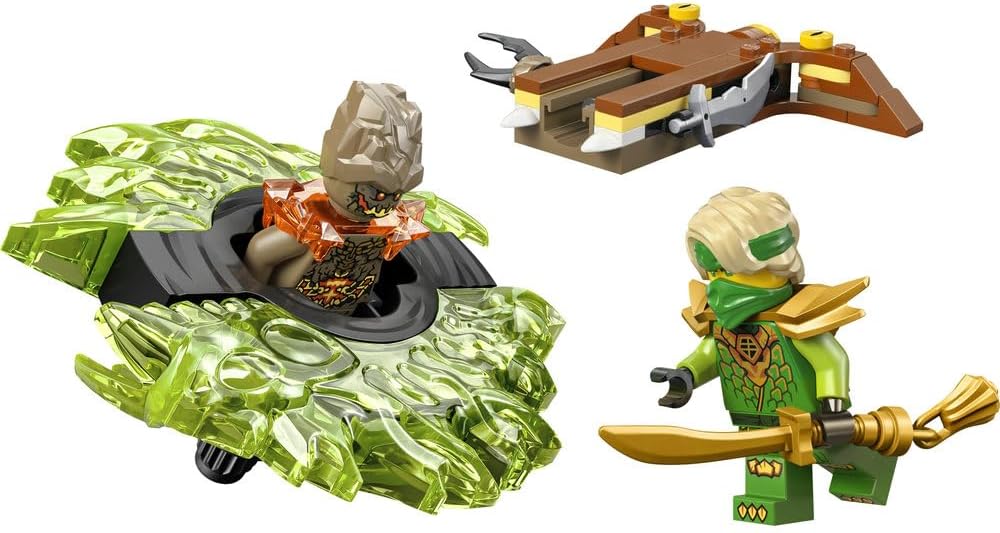 LEGO NINJAGO Lloyd vs. Earth Monster Spinner - Ninja Spinning Toy w/a Launcher, Battling Tops & 2 Minifigures - Birthday Gift for 6+ Year Old Boys & Fans - 71850