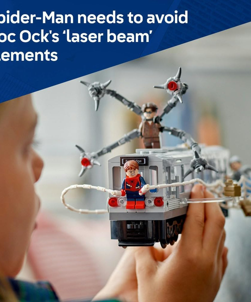 LEGO ǀ Marvel Spider-Man vs. Doc Ock Subway Train Scene - Play & Display Toy with 4 Minifigures - Collectible Super Hero Gift for 9+ Year Old Boys & Movie Fans - 76321
