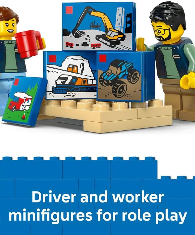 LEGO City The LEGO Van Toy - Delivery Truck Model Building Kit w/ 2 Minifigures, Trolley & Accessories - Birthday Gift Idea for 6+ Year Old Boys - 60500
