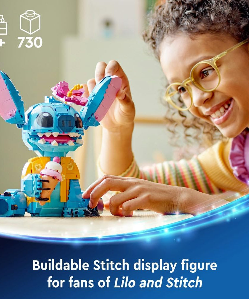 LEGO | Disney Stitch Toy - Play & Display Figure with an Ice-Cream Cone & Decorative Flower - Ramadan Gift for 9+ Year Old Girls, Boys & Lilo & Stitch Movie fans - 43249